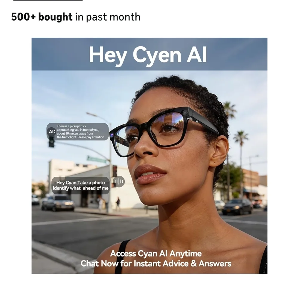 Smart AI Language Translation Glasses - Real-Time Communication Device